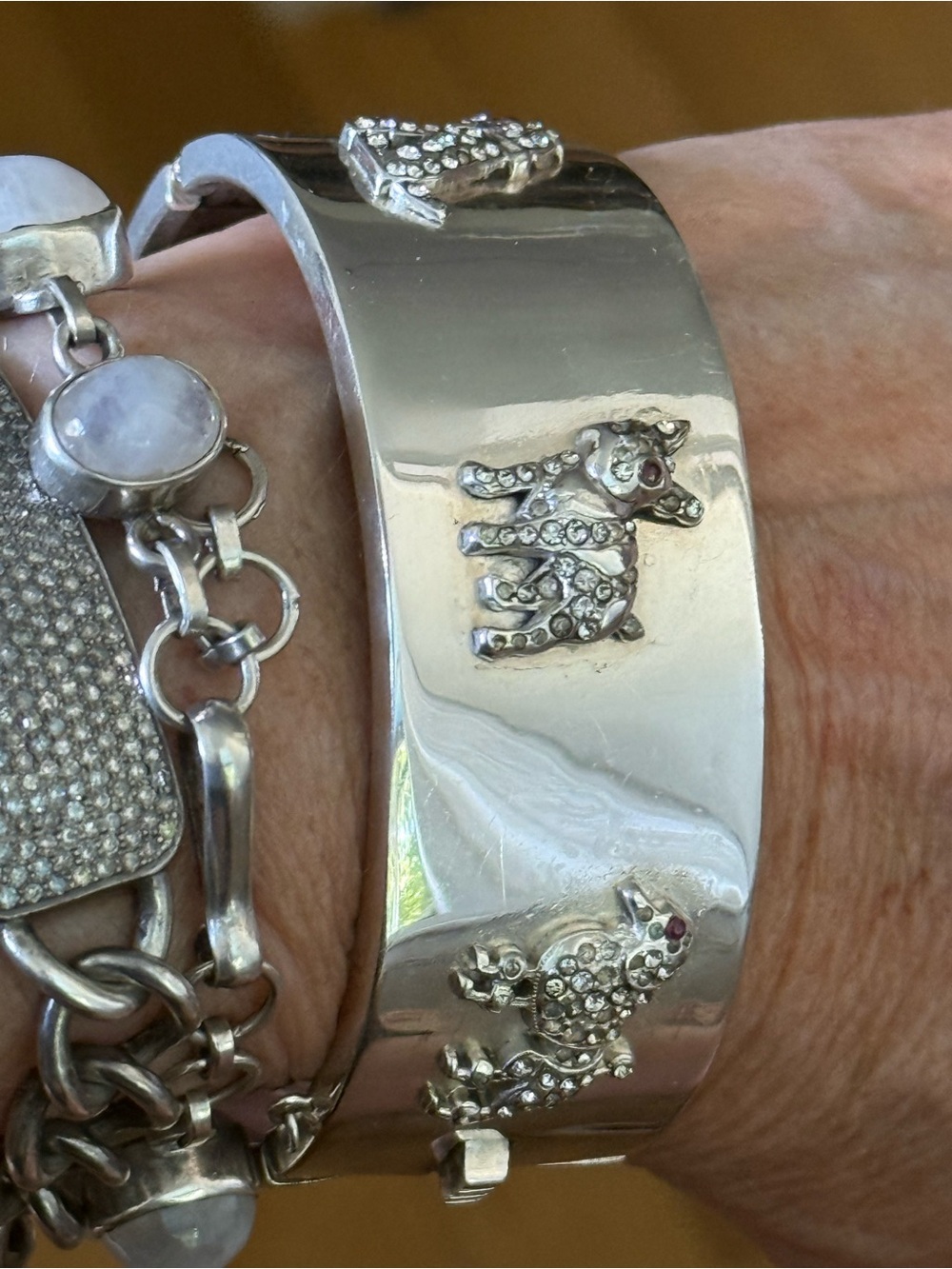 Victorian Silver Cuff with Paste Doggies 🐾🐾